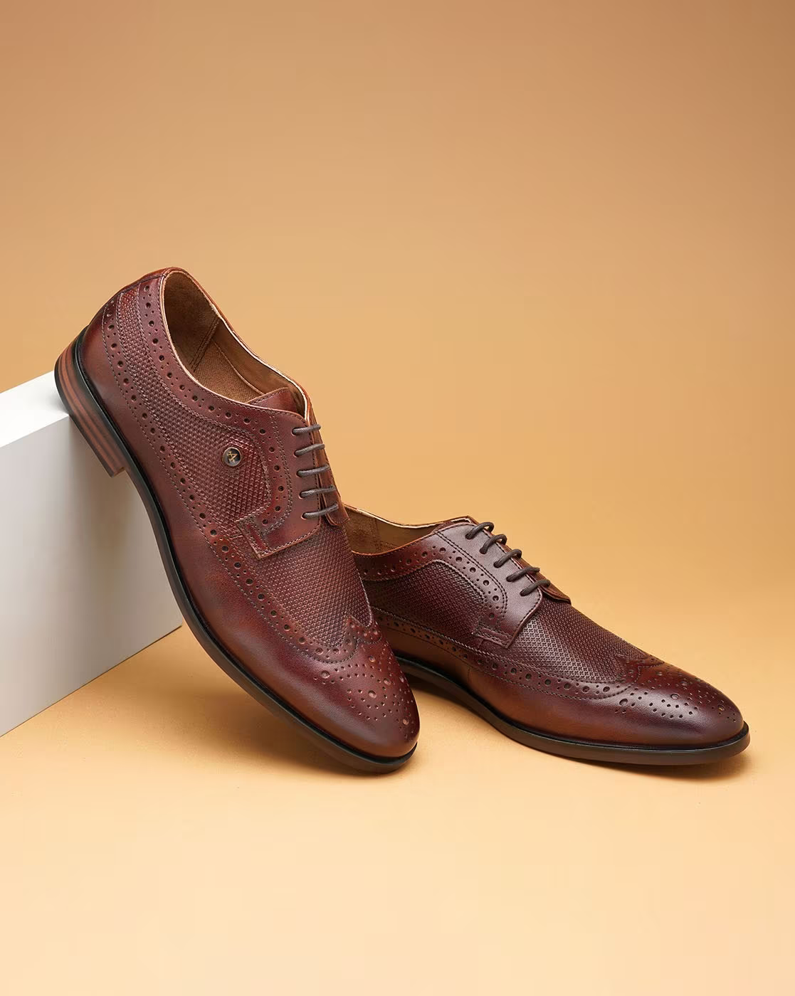 Men Leather Lace-Up Brogues